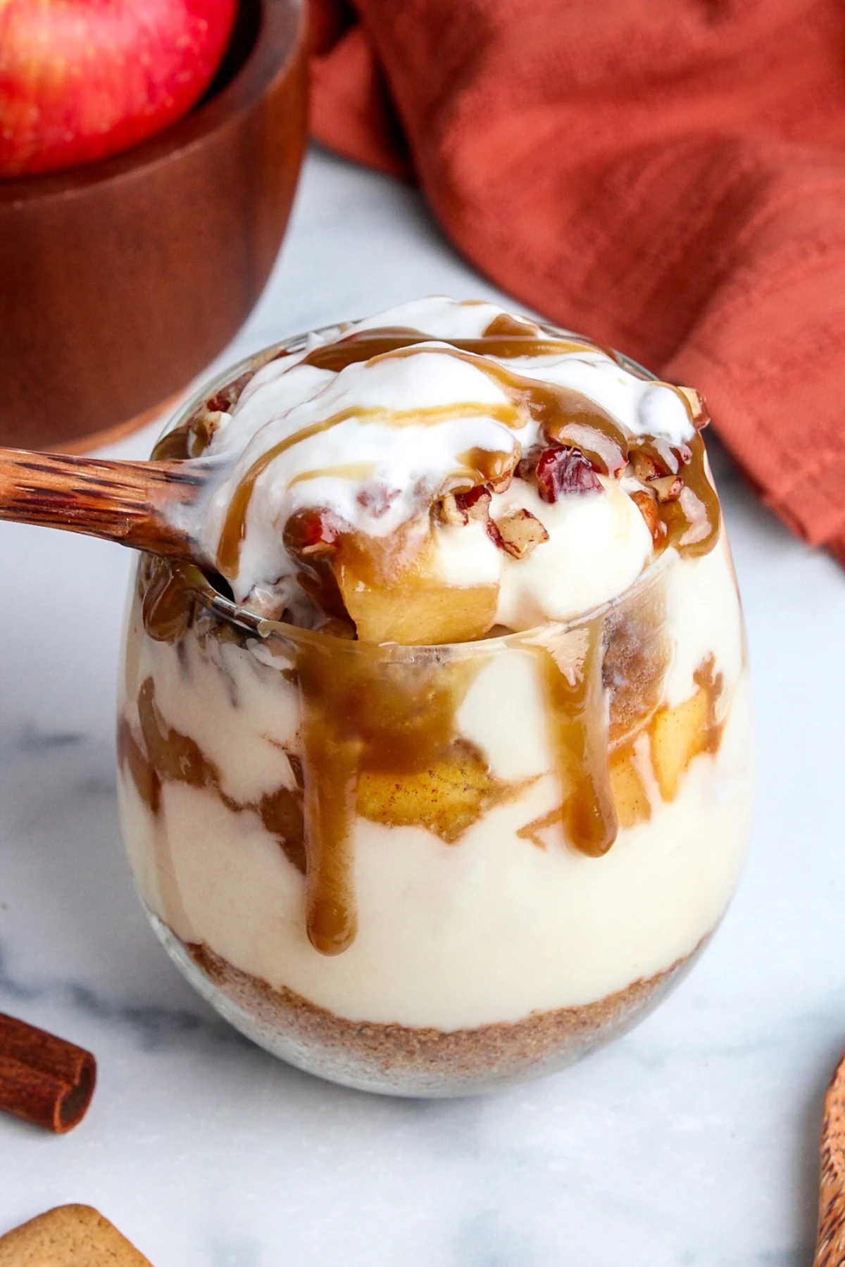 Vegan Caramel Apple Cheesecake Parfaits
