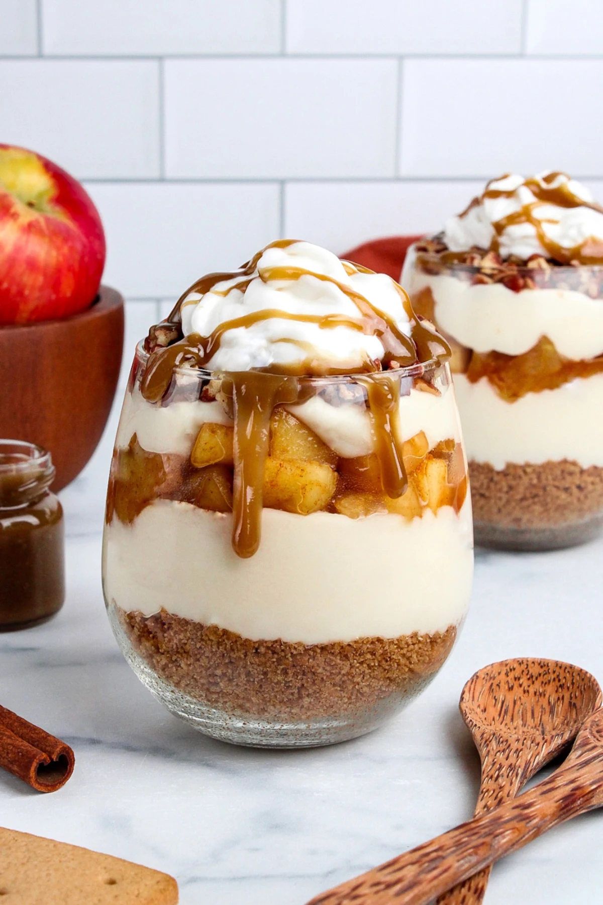 Vegan Caramel Apple Cheesecake Parfaits