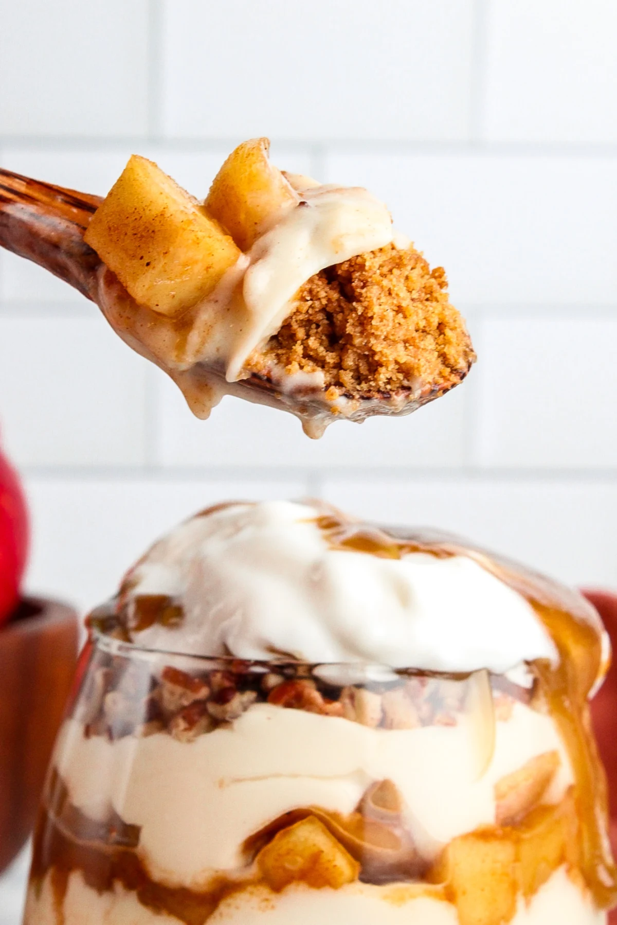 Vegan Caramel Apple Cheesecake Parfaits