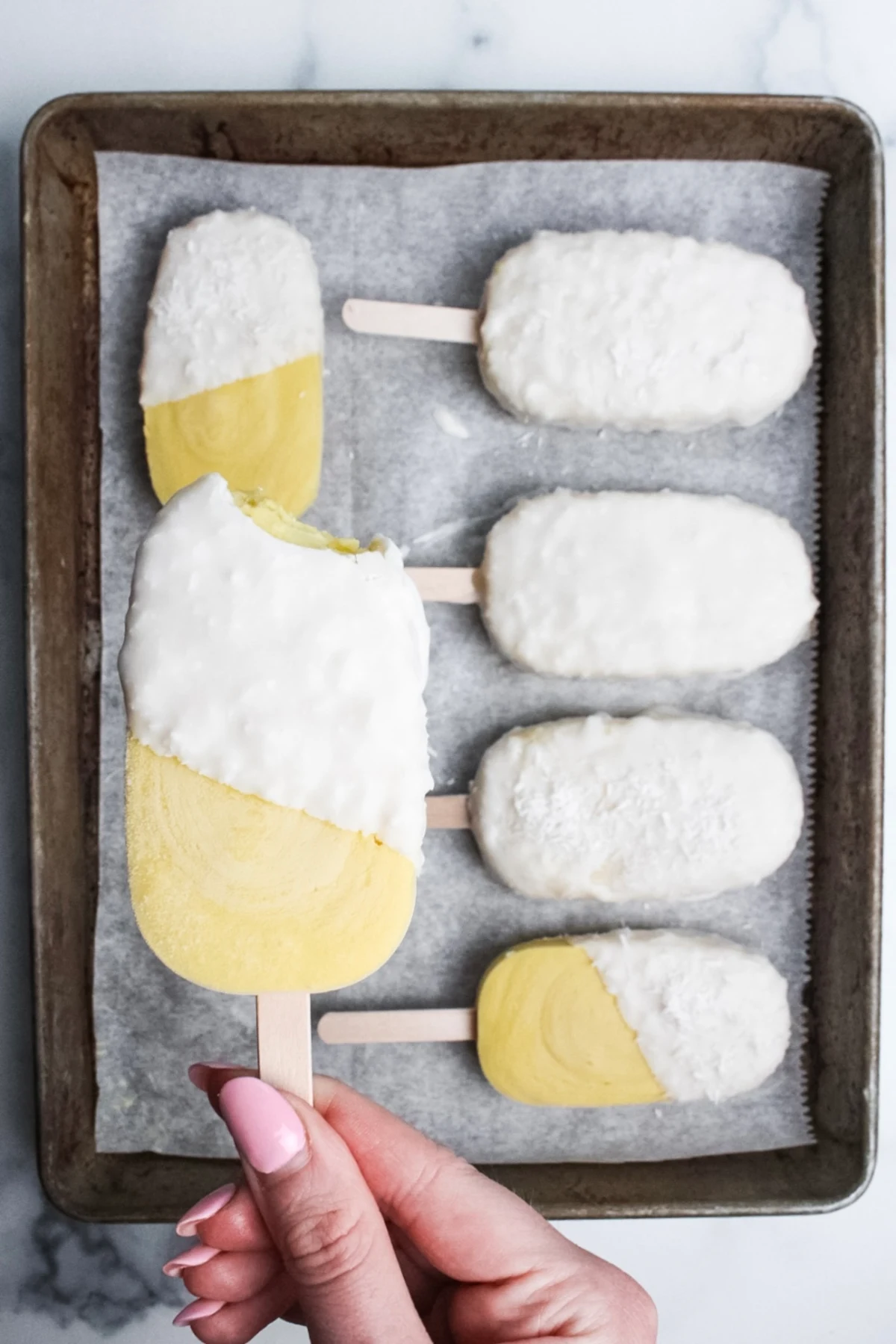 Mango Coconut Vegan Ice Cream Bars