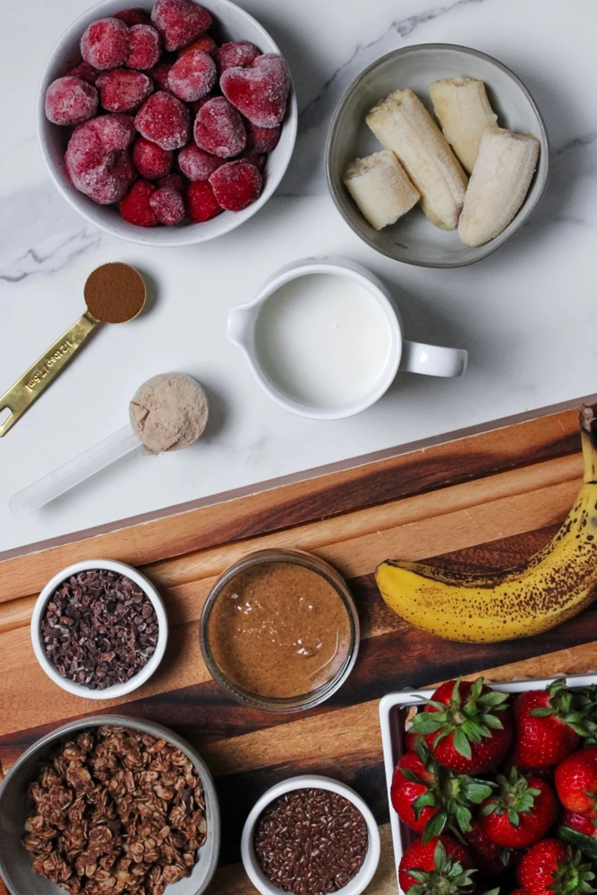 Strawberry Banana Espresso Smoothie Bowl