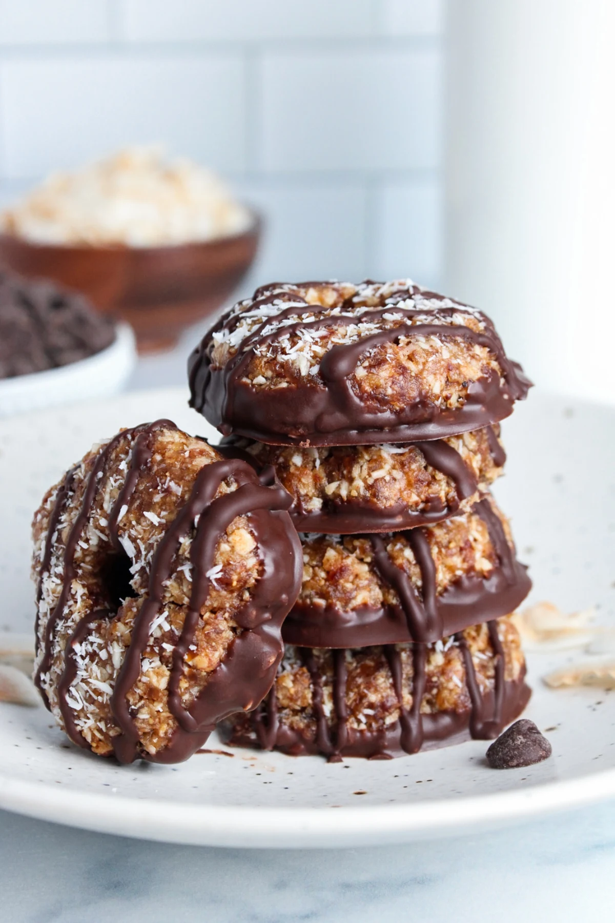 Healthy No-Bake Samoa Cookies