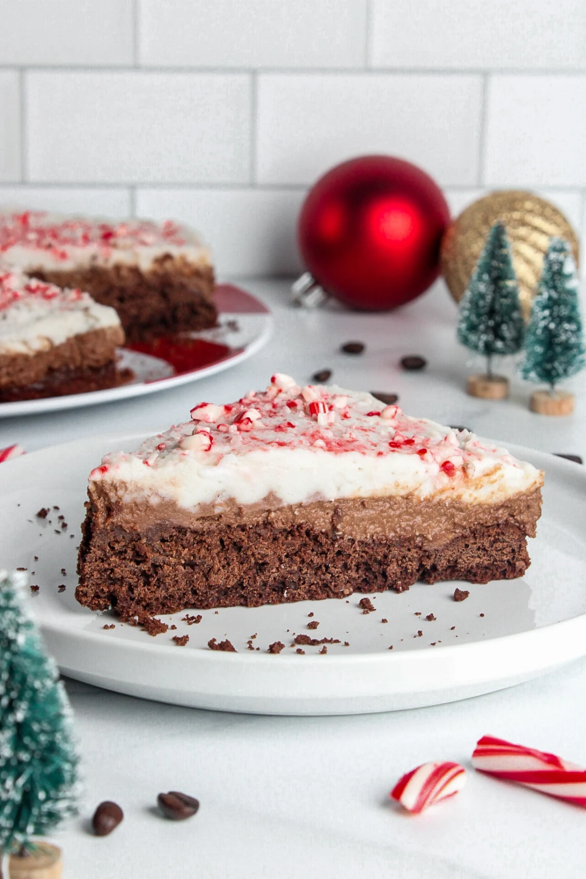 Vegan Peppermint Mocha Mousse Cake