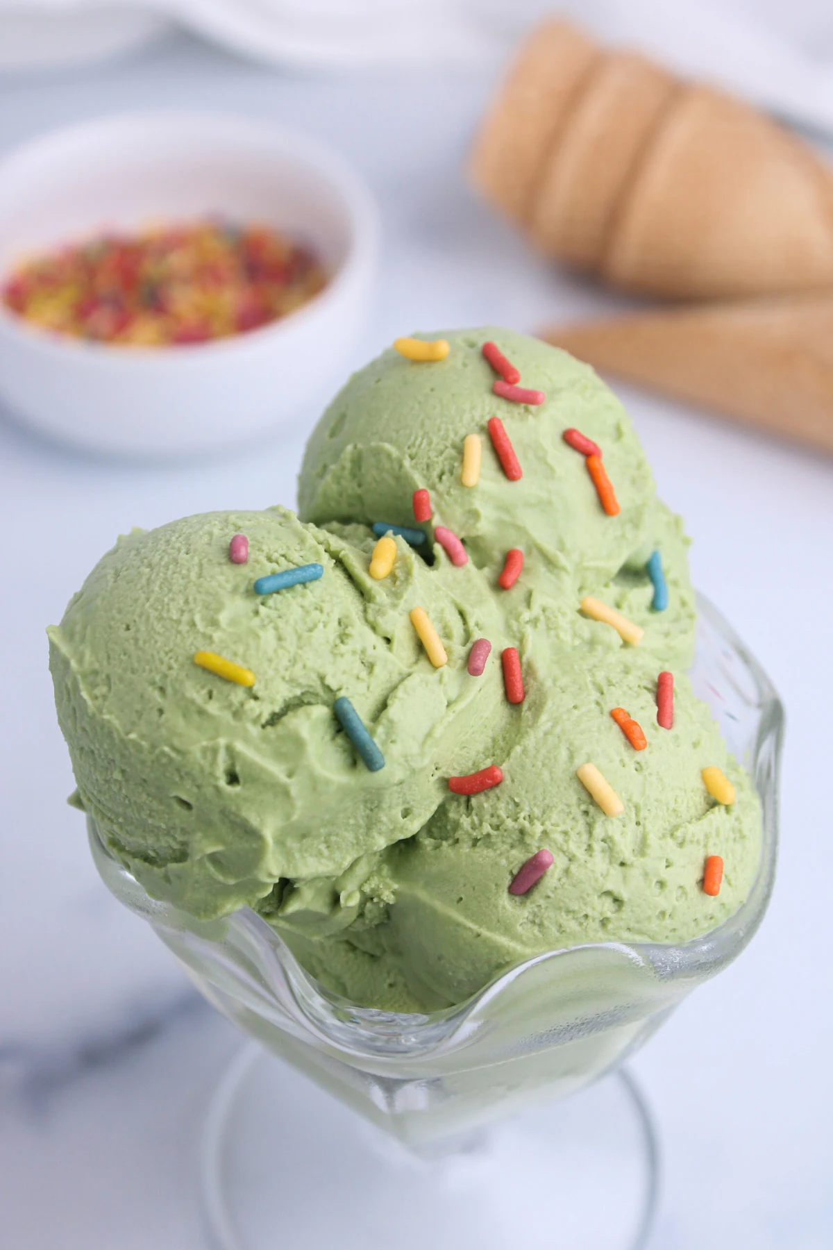 No Churn Dairy Free Matcha Ice Cream