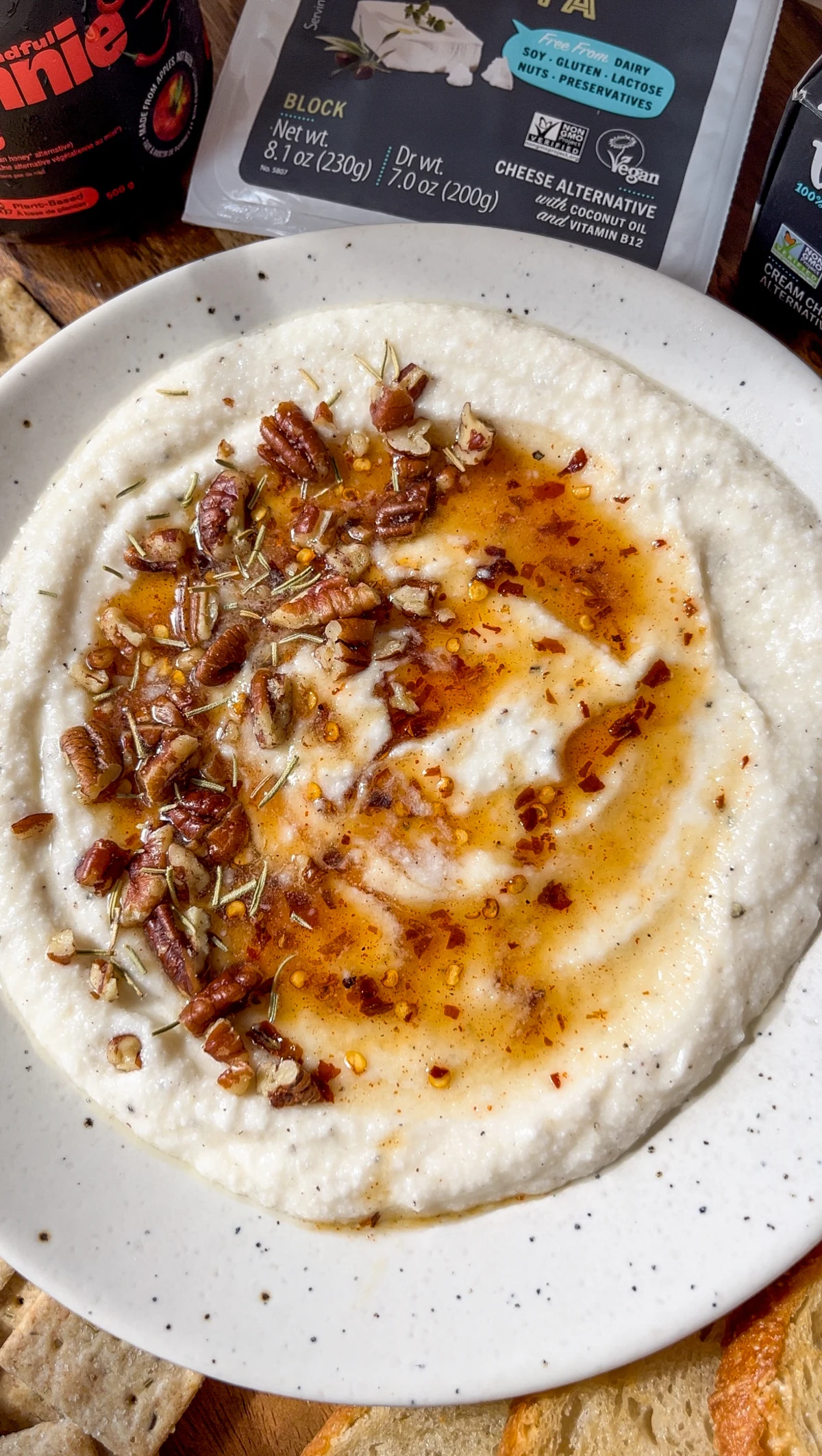 Vegan Hot Honey Whipped Feta Dip