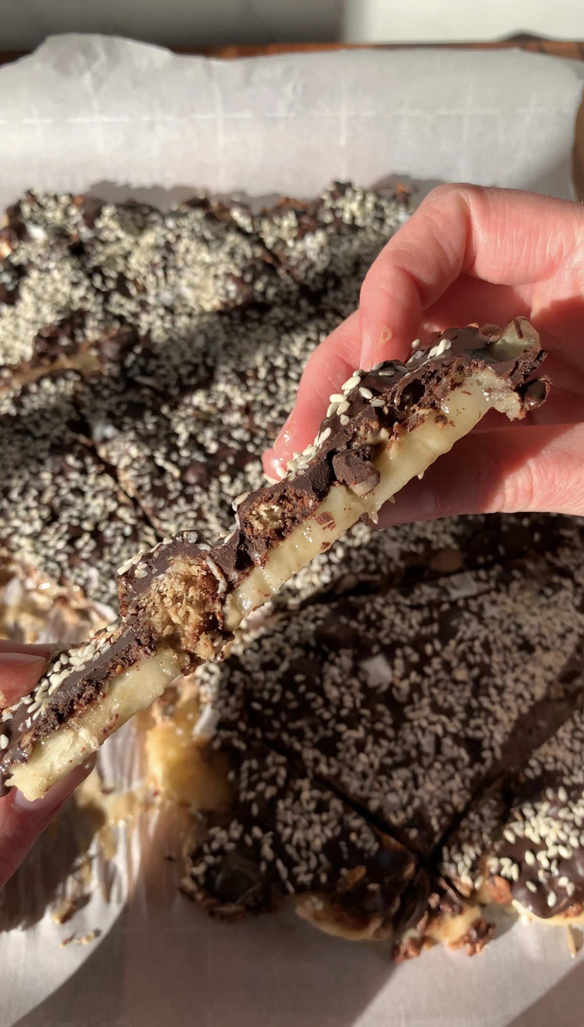 Sesame Granola Banana Bark