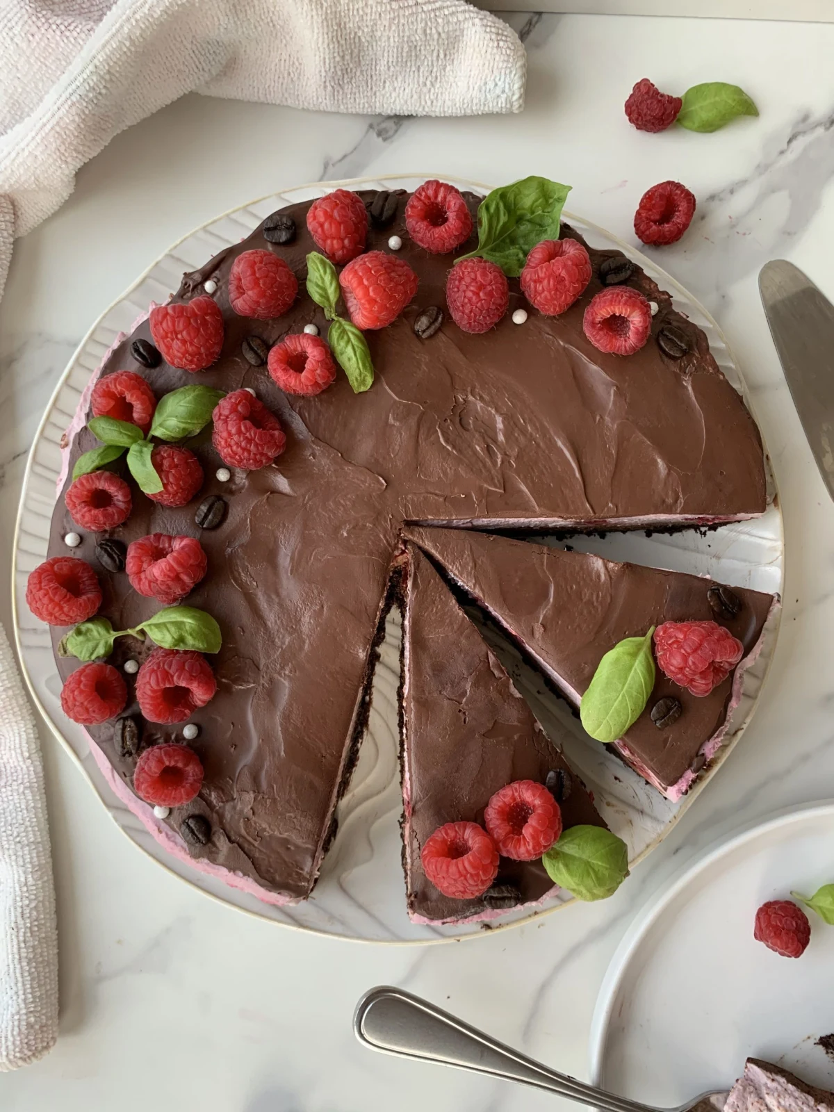 Raspberry Mocha Mousse Cake