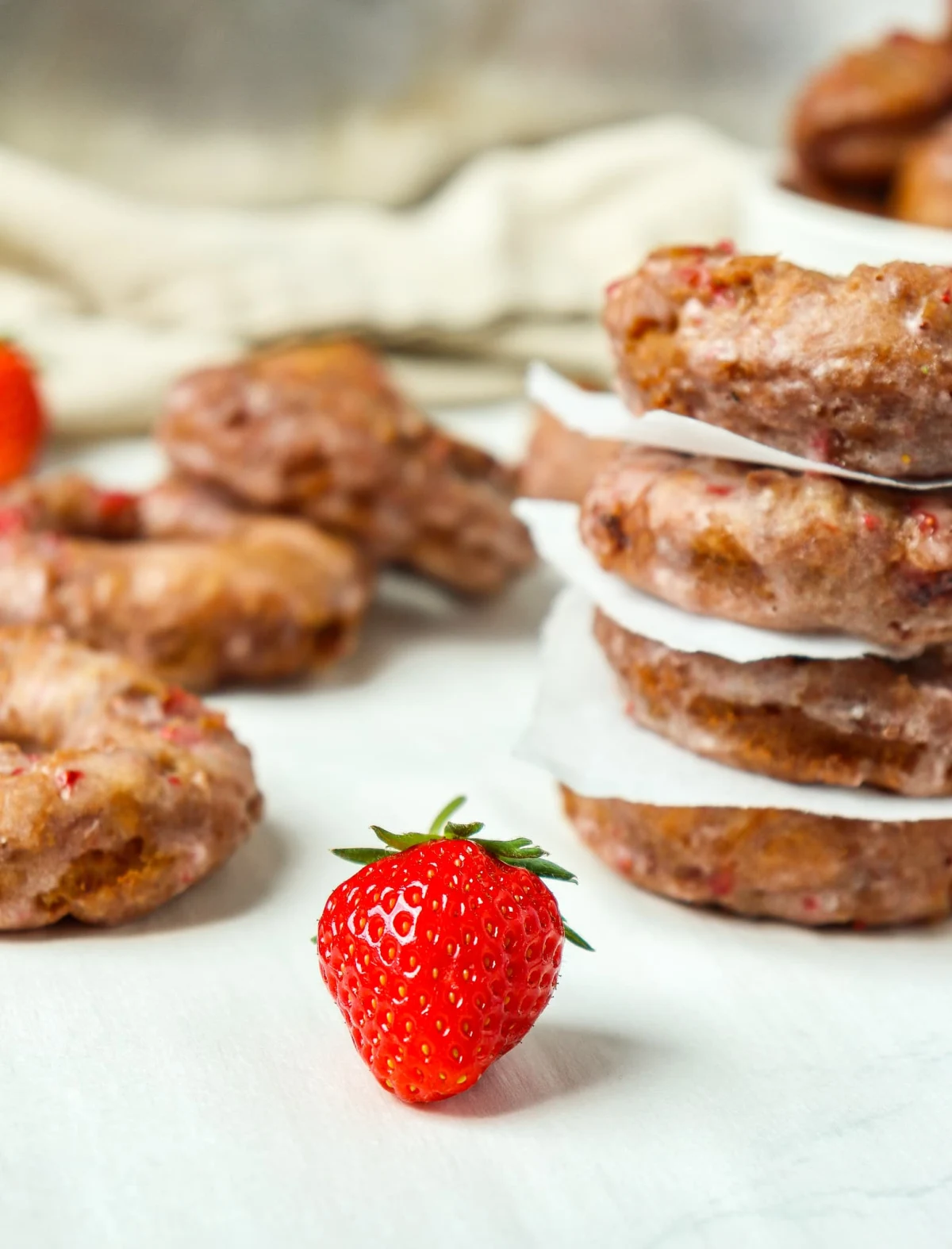 Strawberry Sour Cream Doughnuts