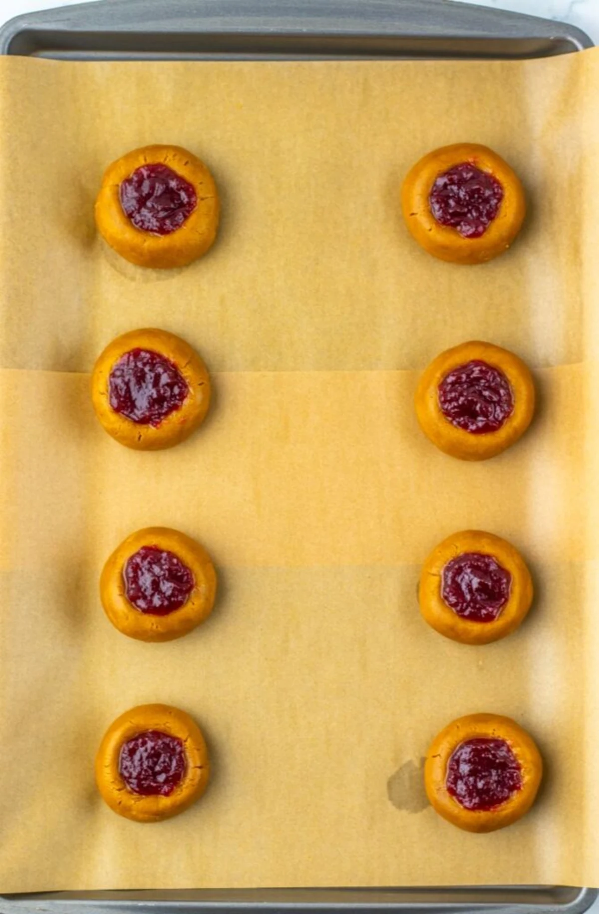 Gingerbread Thumbprint Cookies with Cranberry Sauce