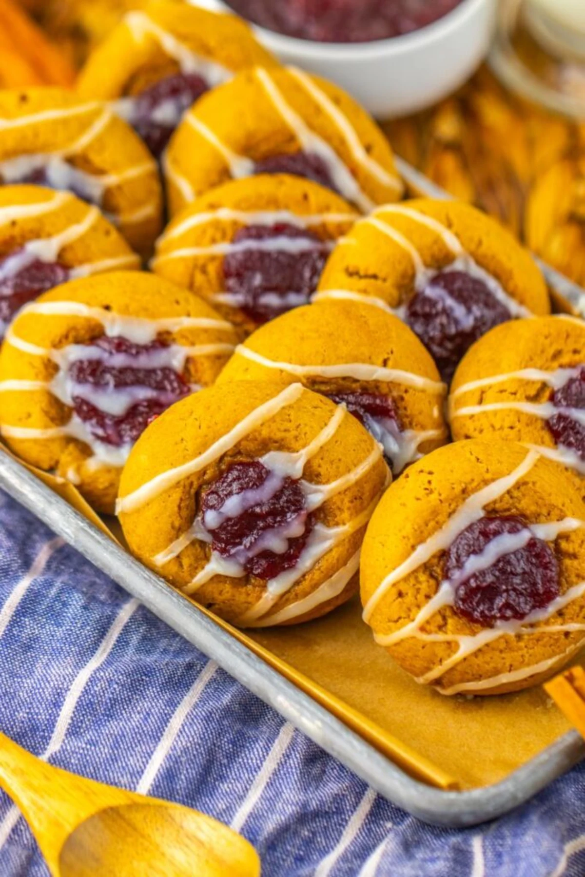 Gingerbread Thumbprint Cookies with Cranberry Sauce