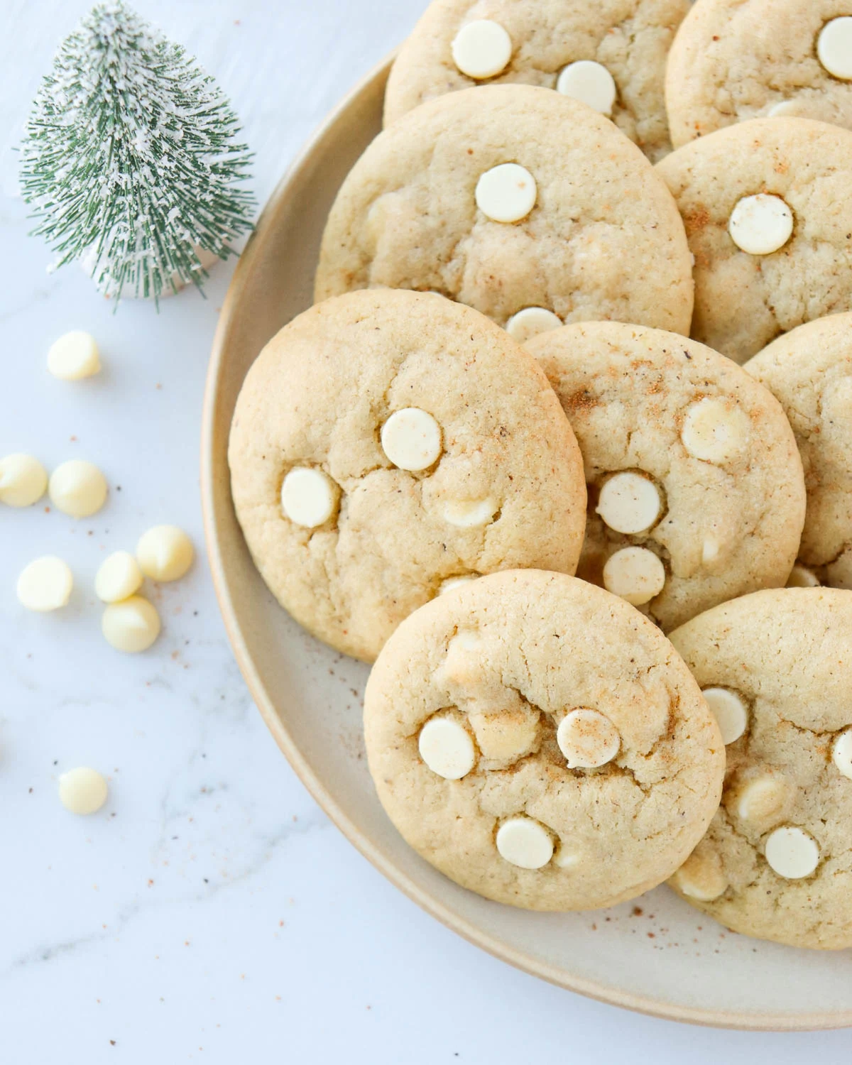 Eggnog White Chocolate Chip Cookies