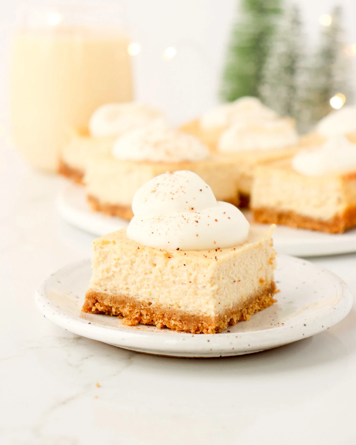 Baked Eggnog Cheesecake Bars