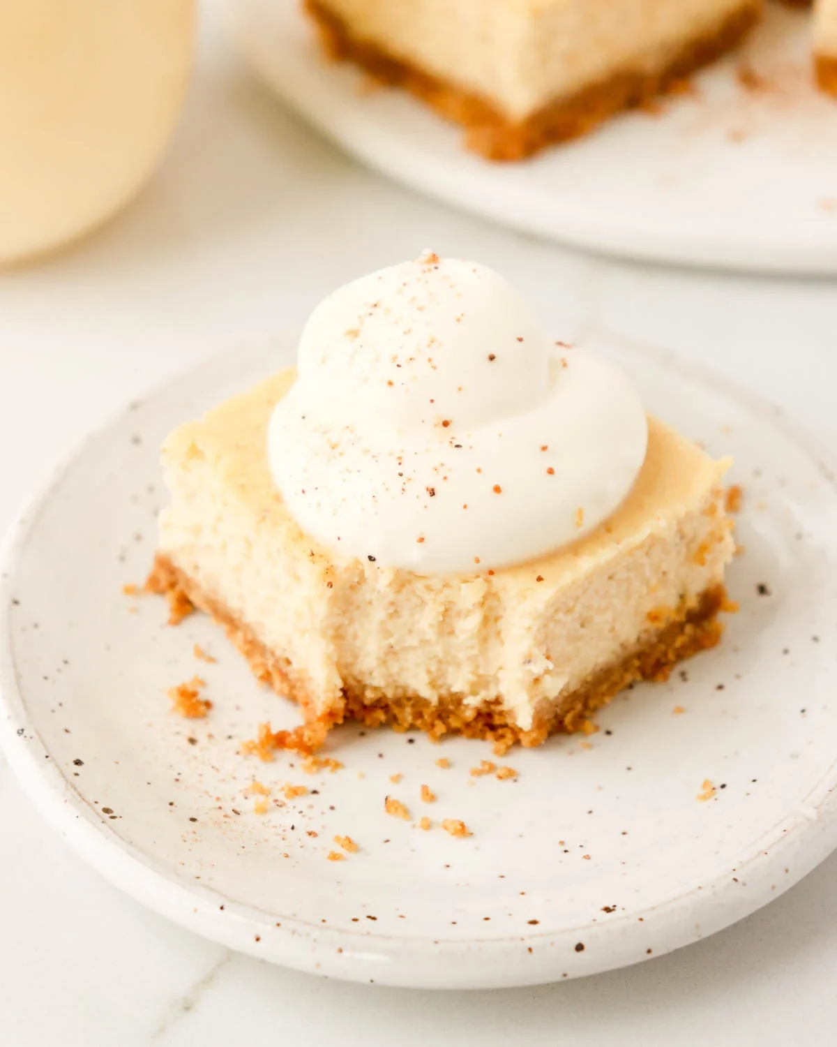 Baked Eggnog Cheesecake Bars