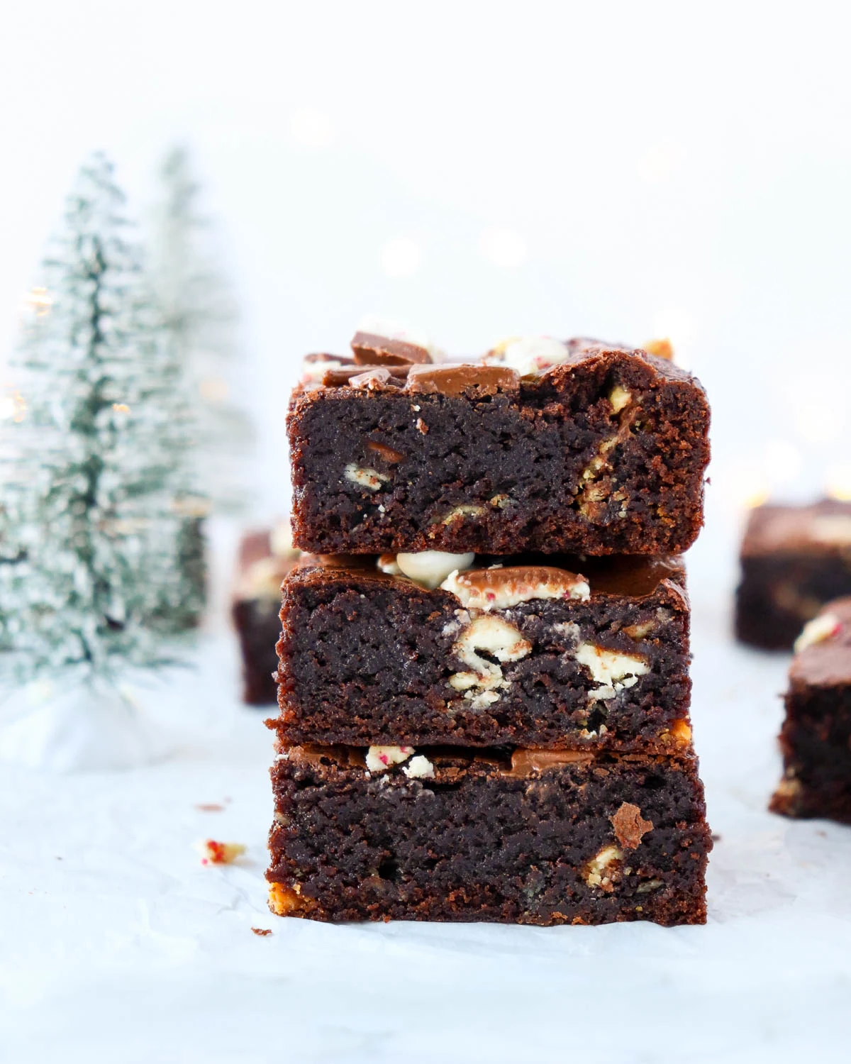 Peppermint Bark Fudge Brownies