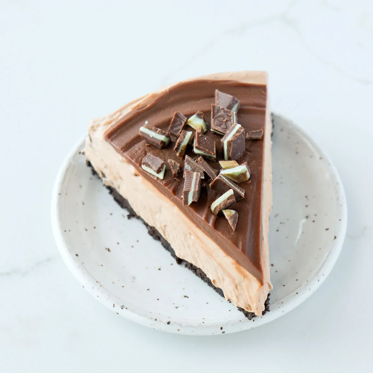 Andes Chocolate Mint Cheesecake (no-bake)