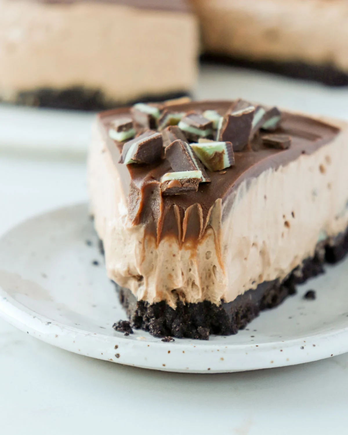 Andes Chocolate Mint Cheesecake (no-bake)