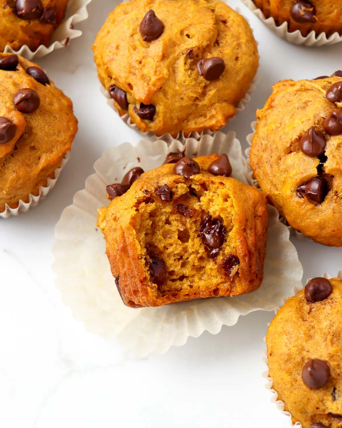 Easy Chocolate Chip Pumpkin Muffins