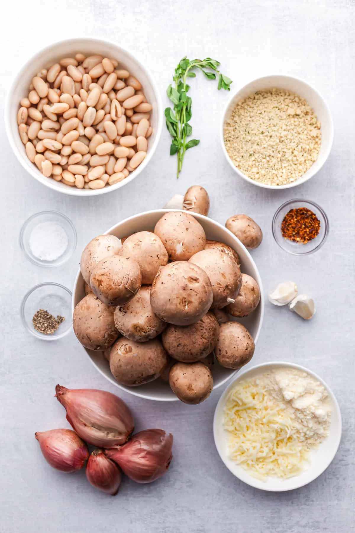 White Bean Stuffed Mushrooms Recipe