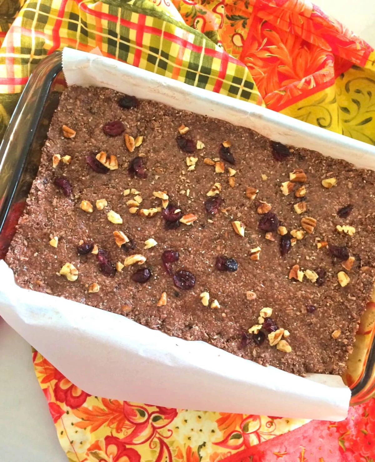 Chocolate Cranberry Pecan Energy Bars