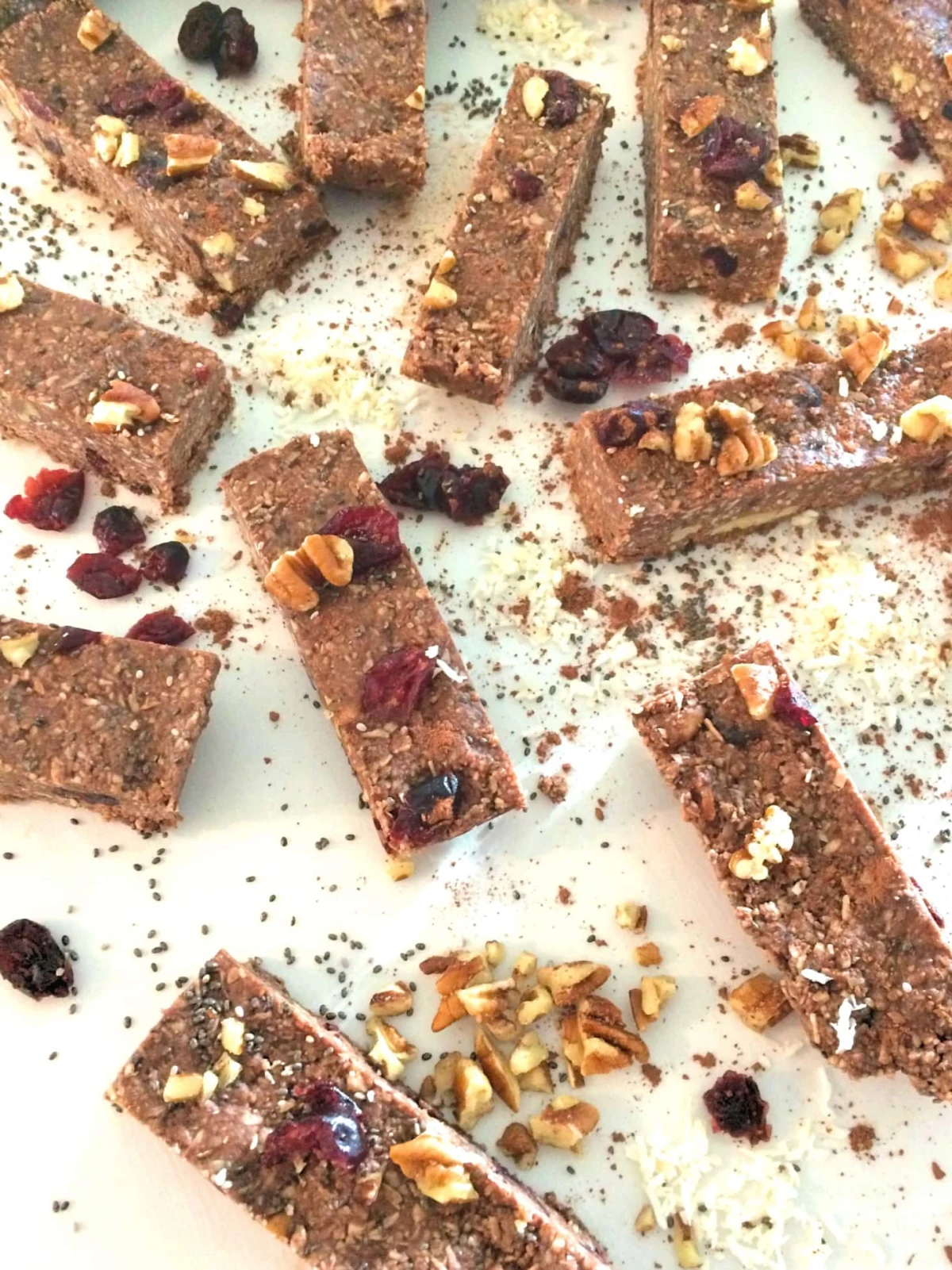 Chocolate Cranberry Pecan Energy Bars