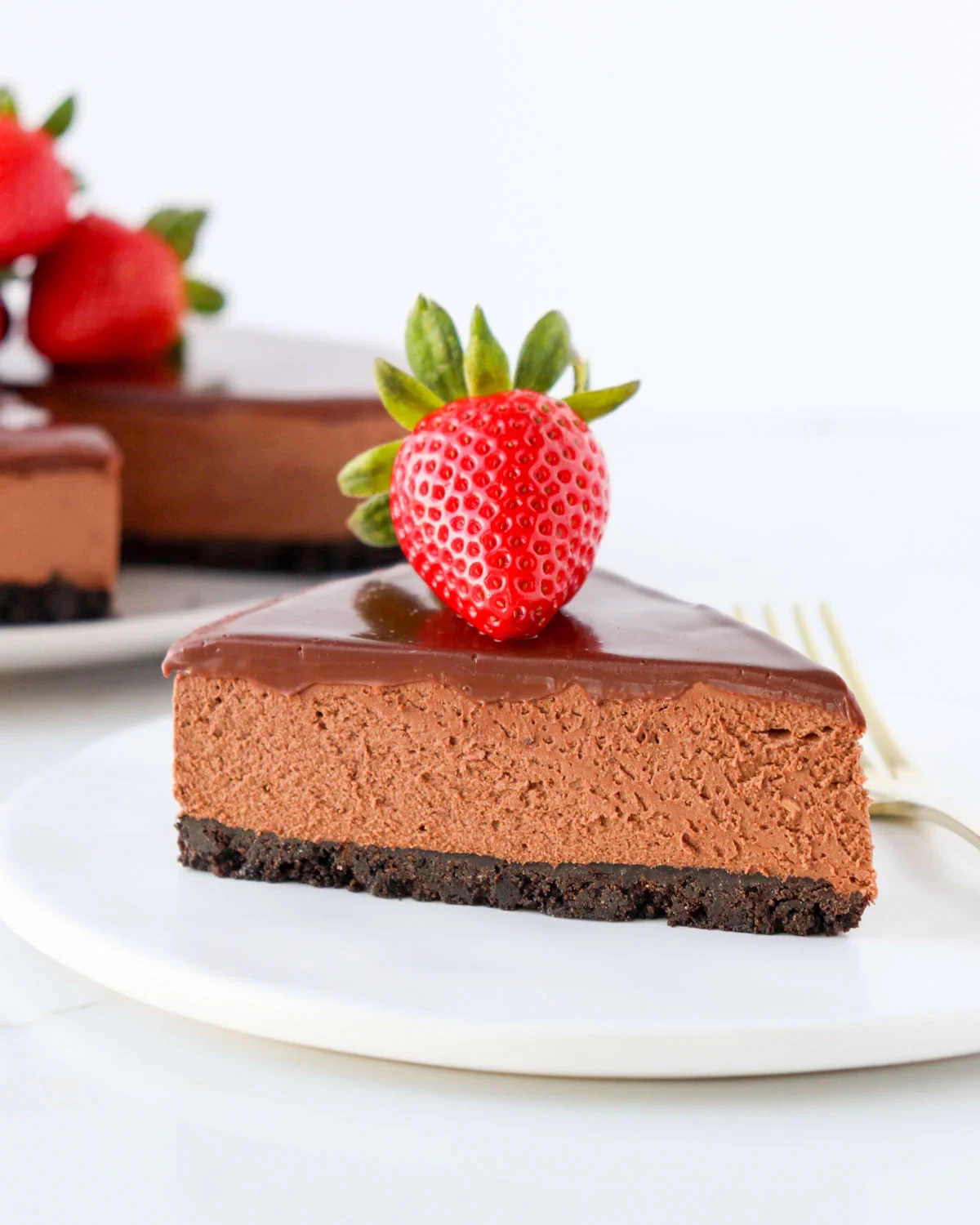 No Bake Triple Chocolate Cheesecake