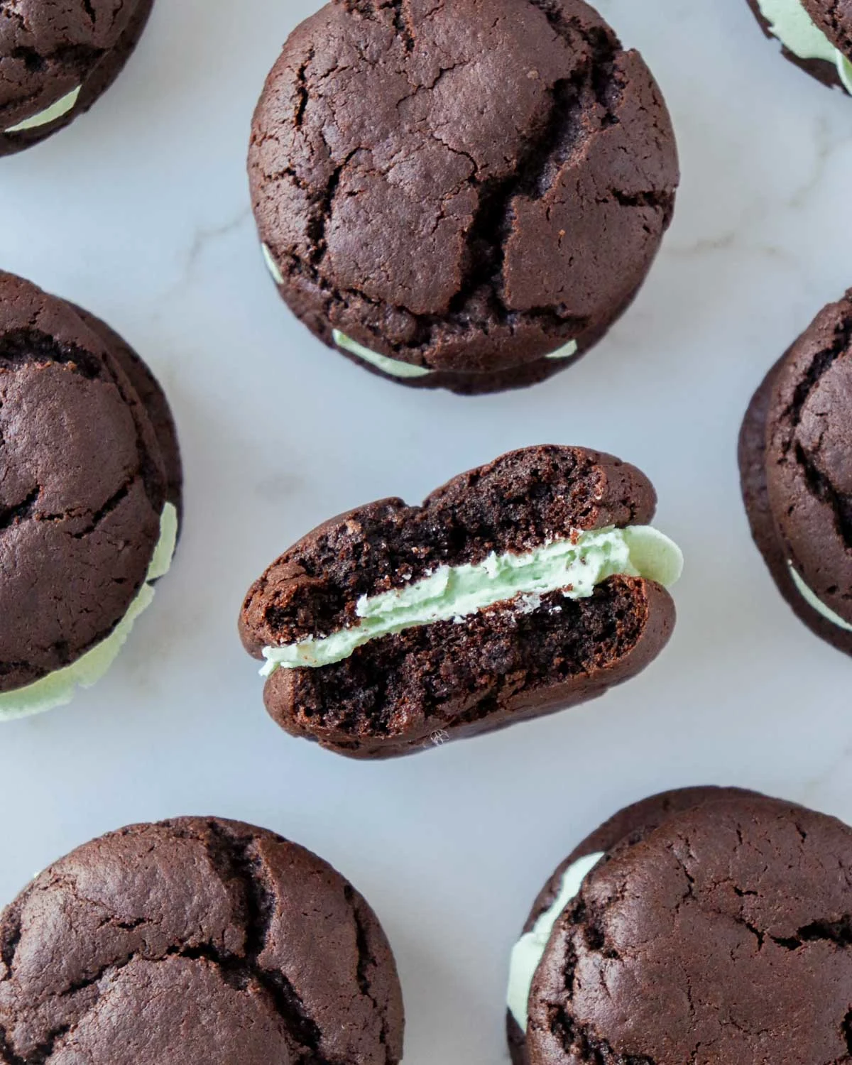 Mint Chocolate Sandwich Cookies