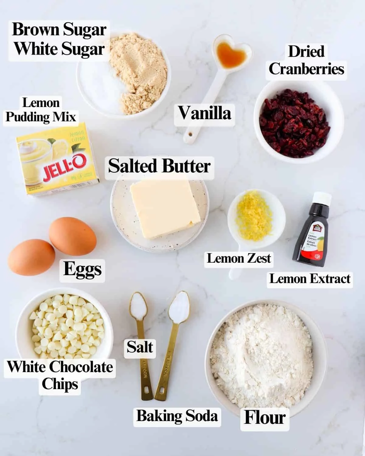 White Chocolate Cranberry Lemon Cookies