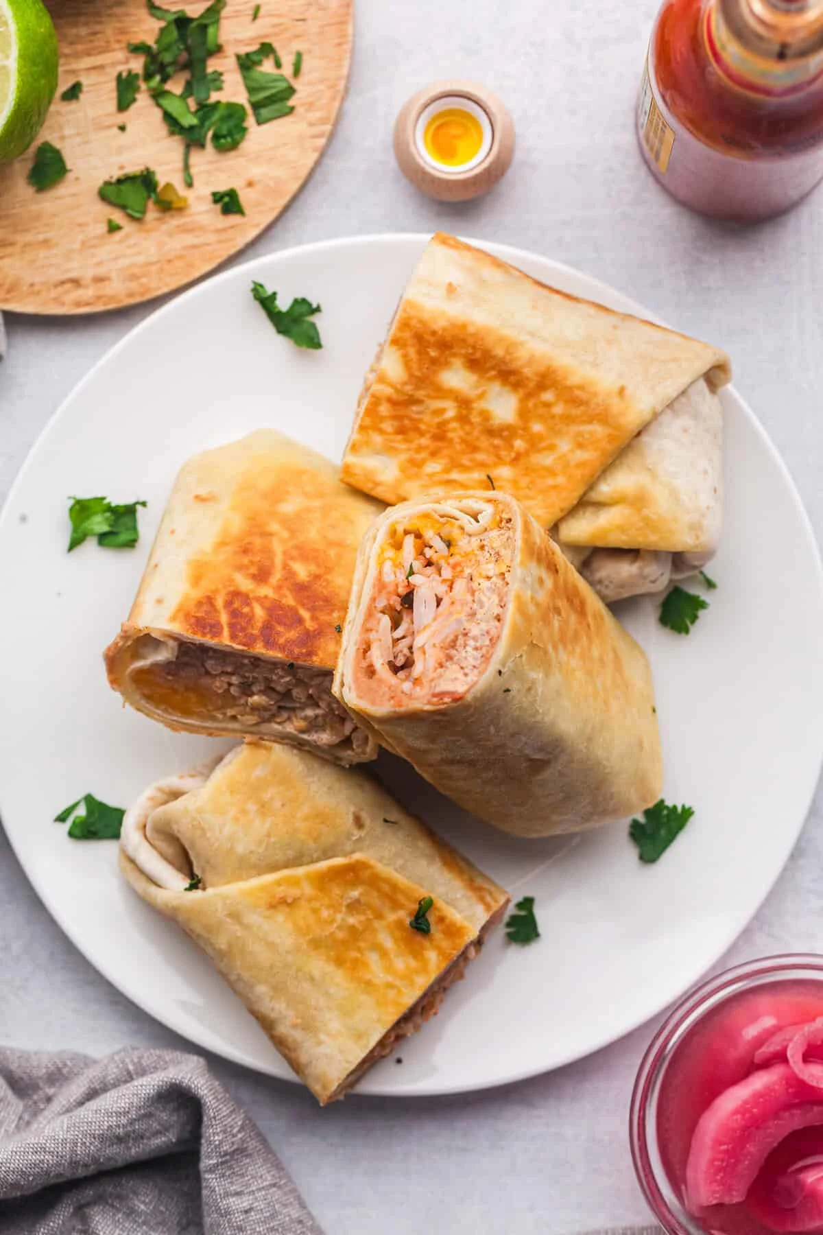 Cheesy Bean and Rice Burrito