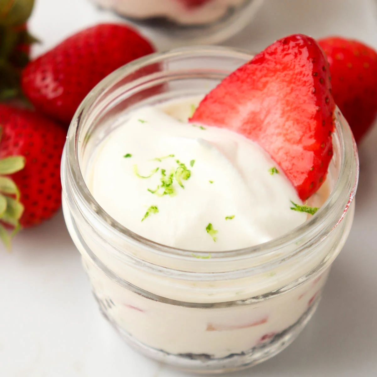 Strawberry Cheesecakes in a Jar