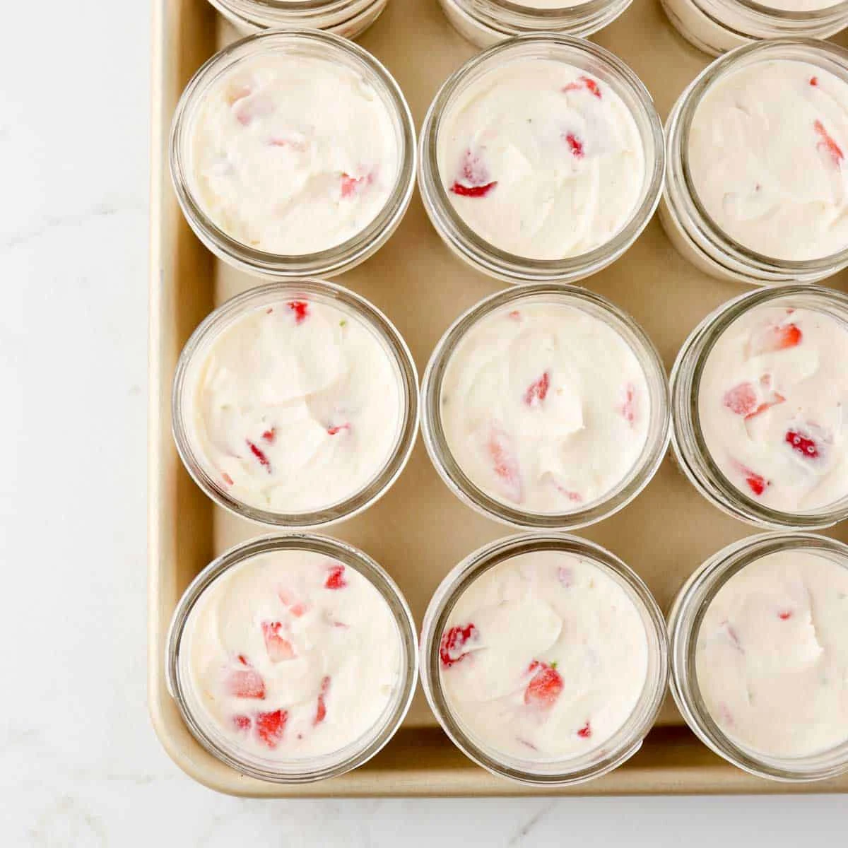 Strawberry Cheesecakes in a Jar