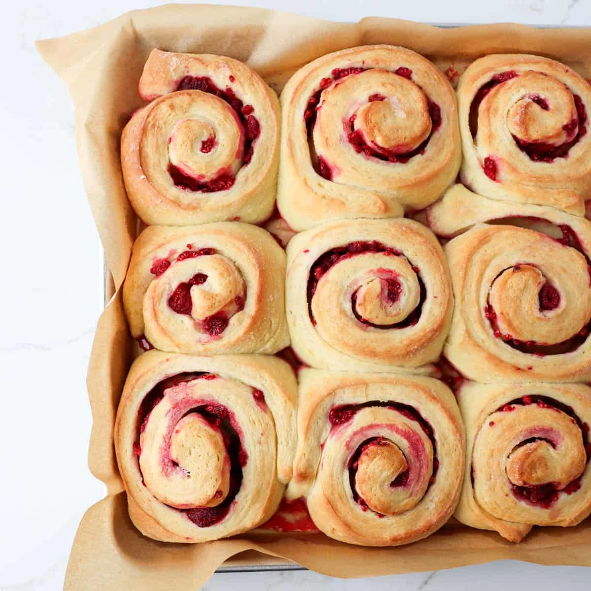 Raspberry Brioche Sweet Rolls