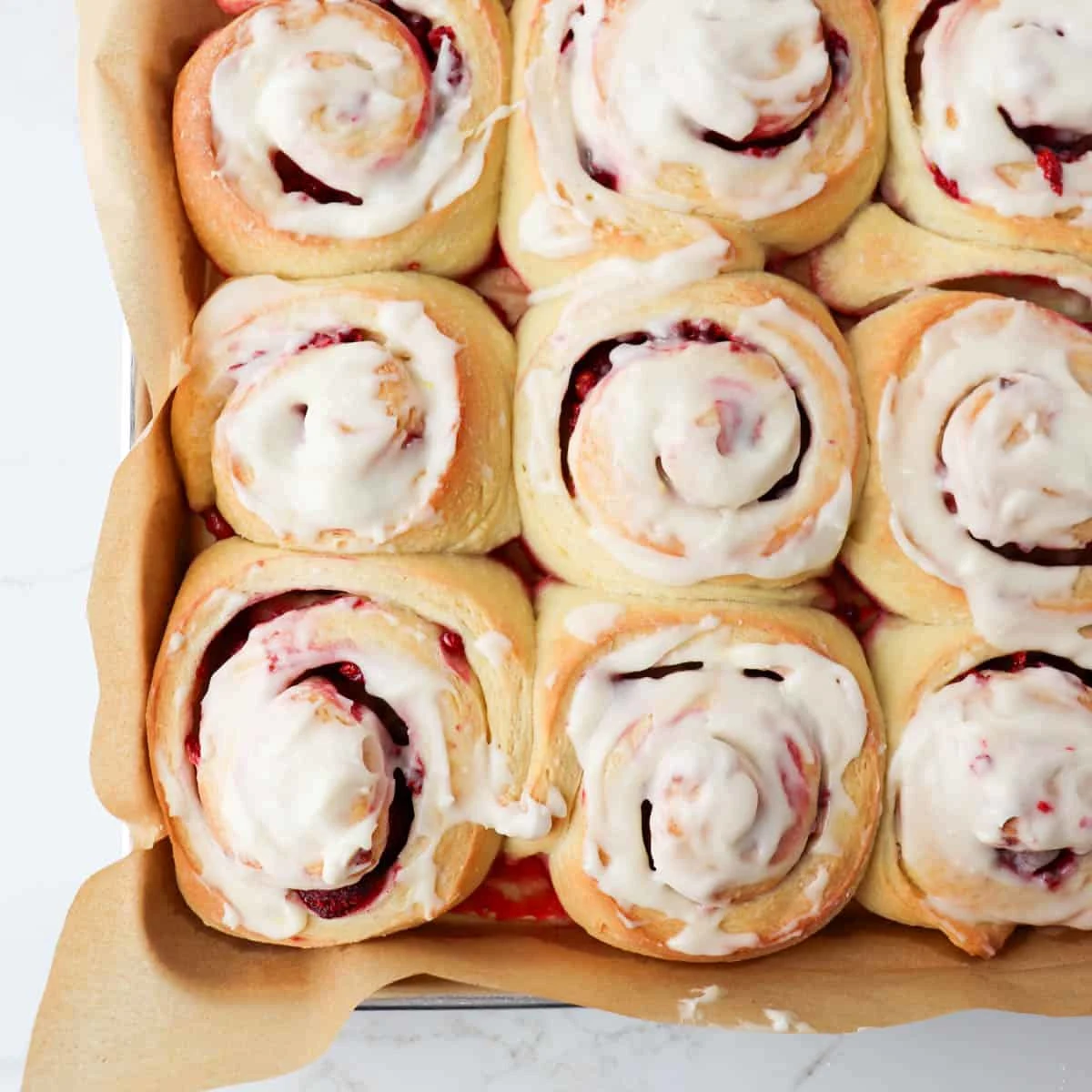 Raspberry Brioche Sweet Rolls