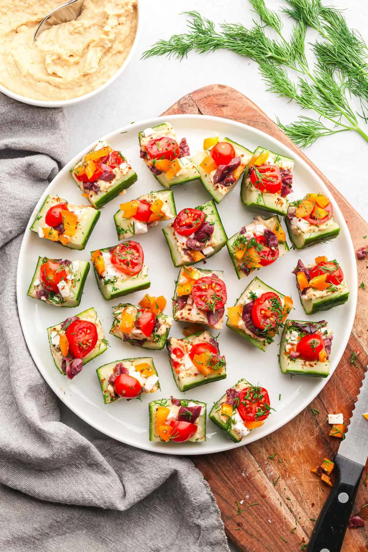 Mediterranean Stuffed Cucumber Cups