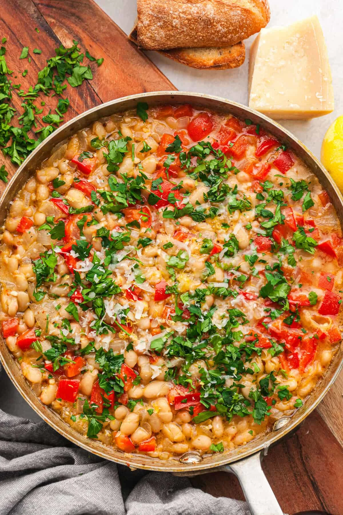 Sautéed White Beans with Parmesan and Lemon