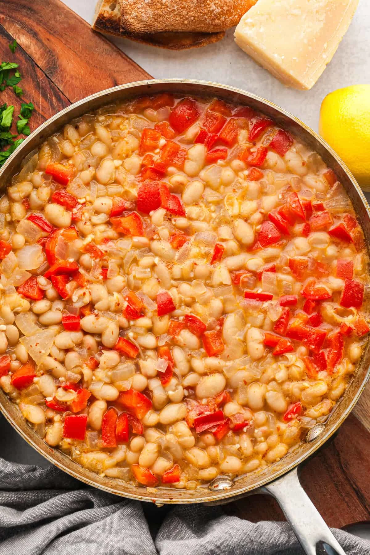 Sautéed White Beans with Parmesan and Lemon