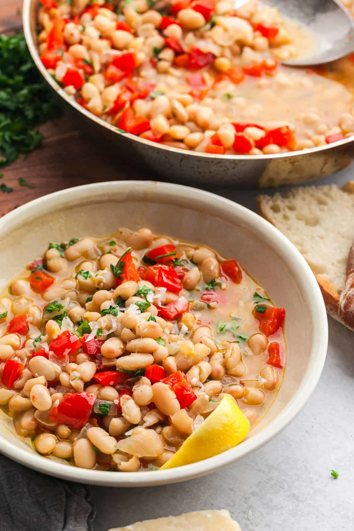 Sautéed White Beans with Parmesan and Lemon