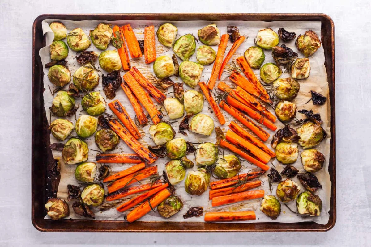 Roasted Brussels Sprouts and Carrots