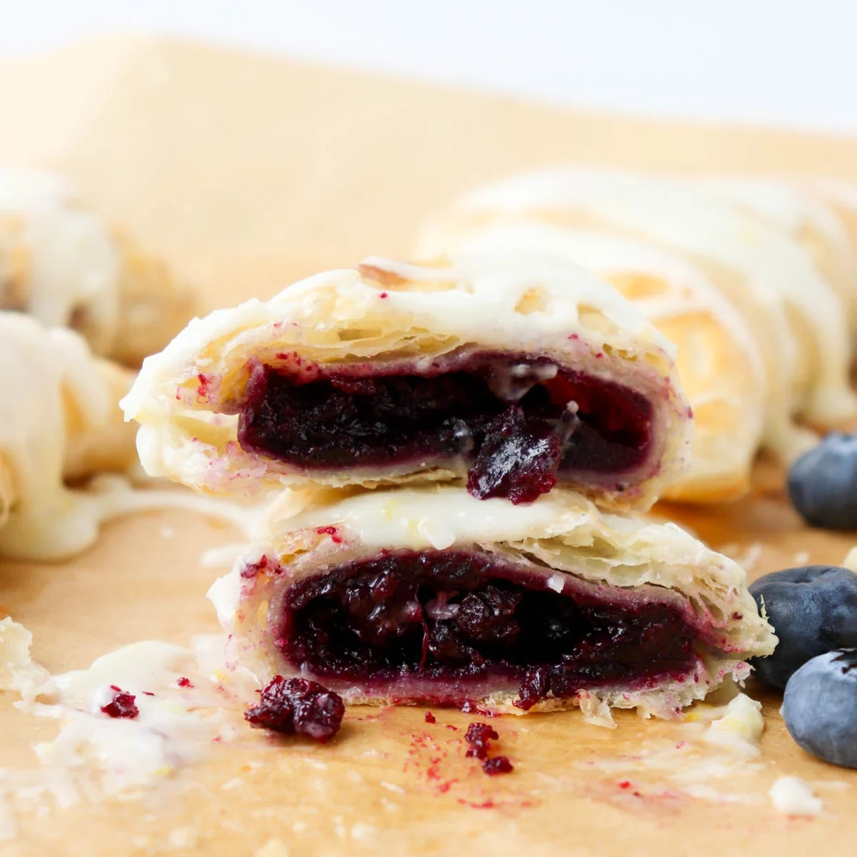 Puff Pastry Blueberry Turnovers