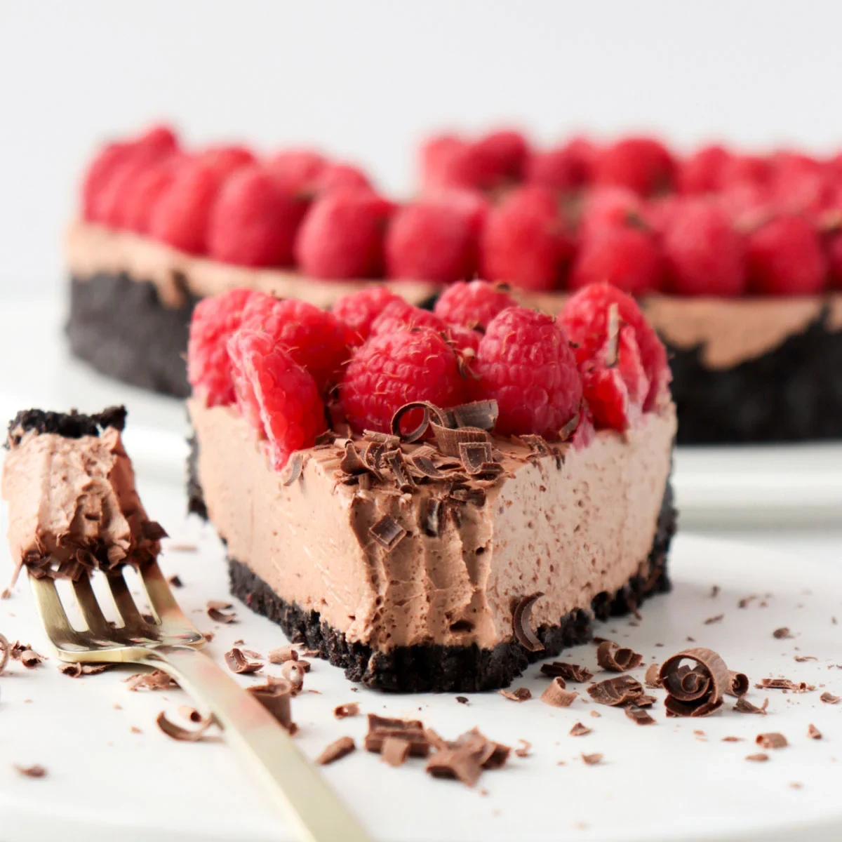 No-Bake Raspberry Chocolate Cheesecake