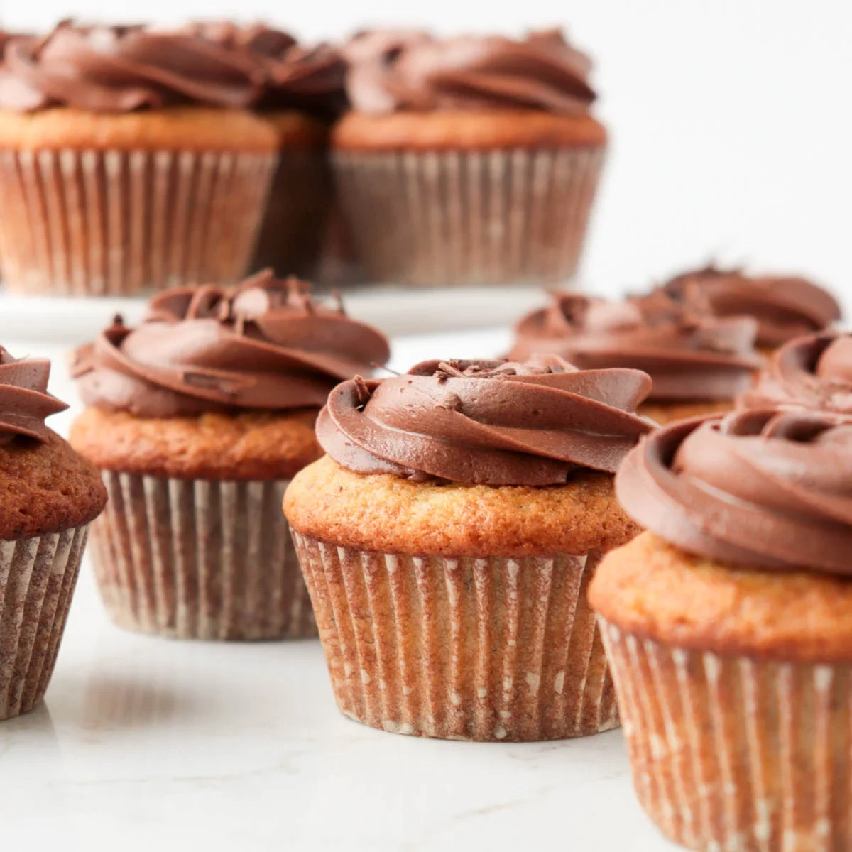Banana Cupcakes with Chocolate Frosting