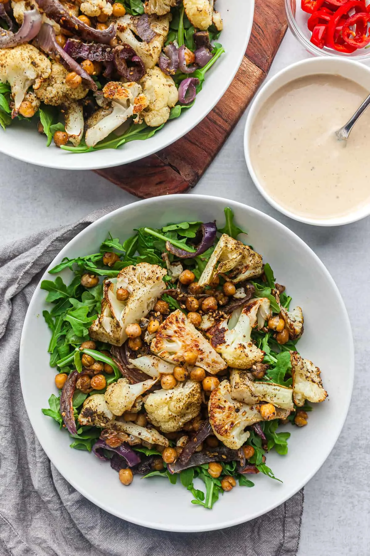 Roasted Cauliflower and Chickpea Salad