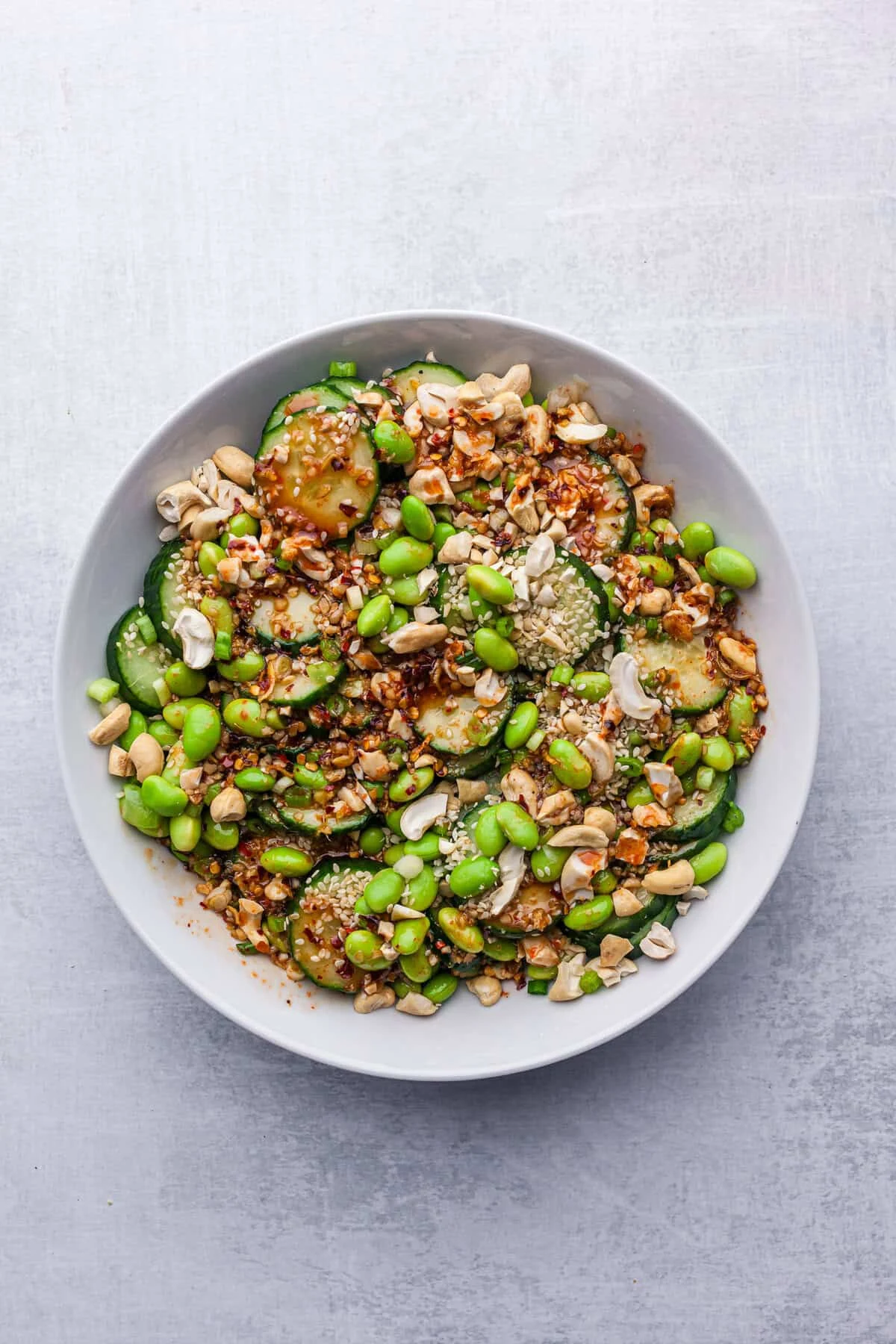 Spicy Edamame Cucumber Salad