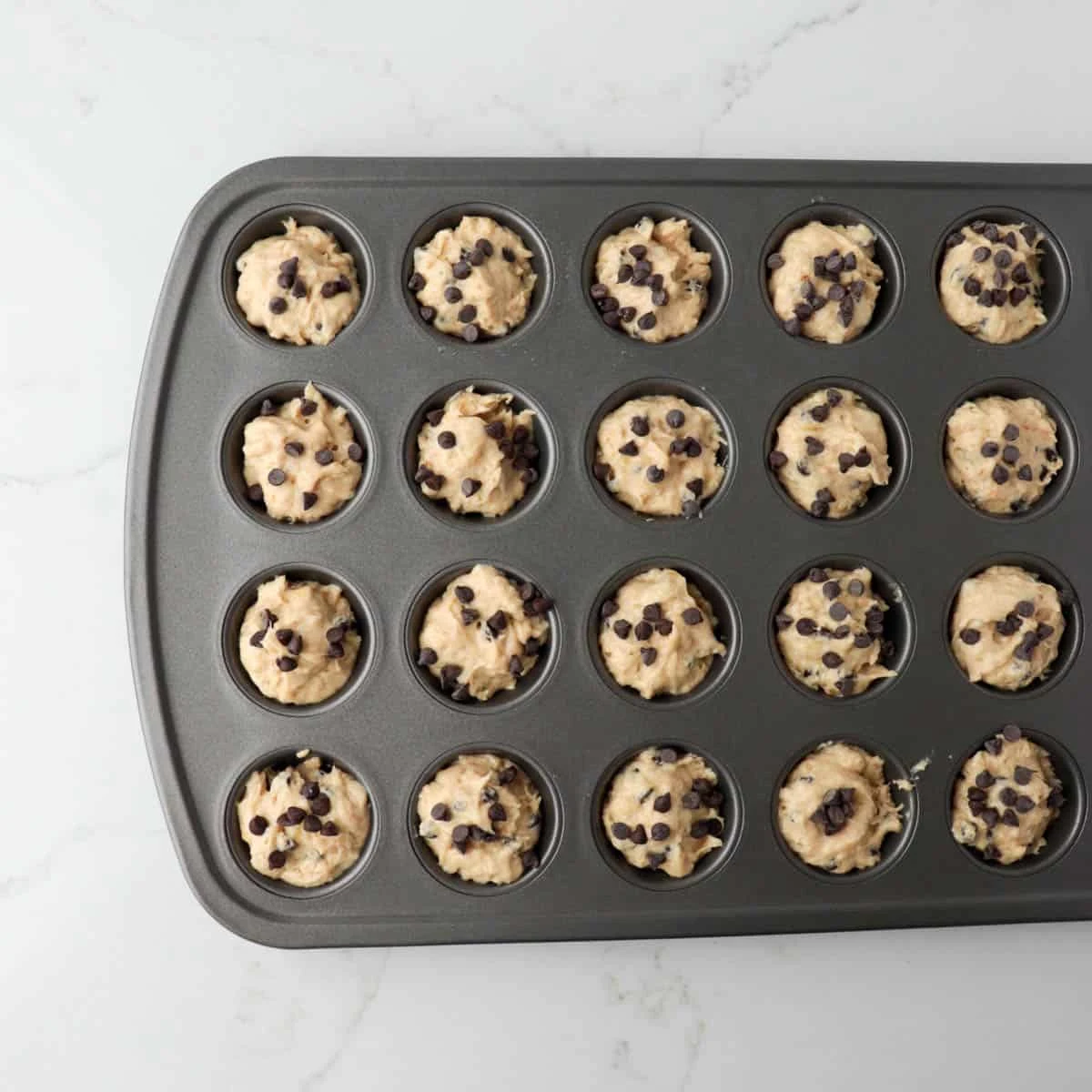 Mini Chocolate Chip Banana Muffins