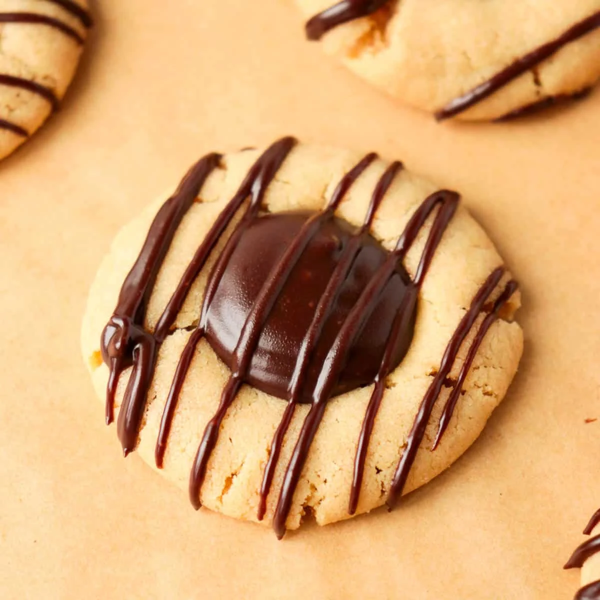 Chocolate Peanut Butter Thumbprint Cookies