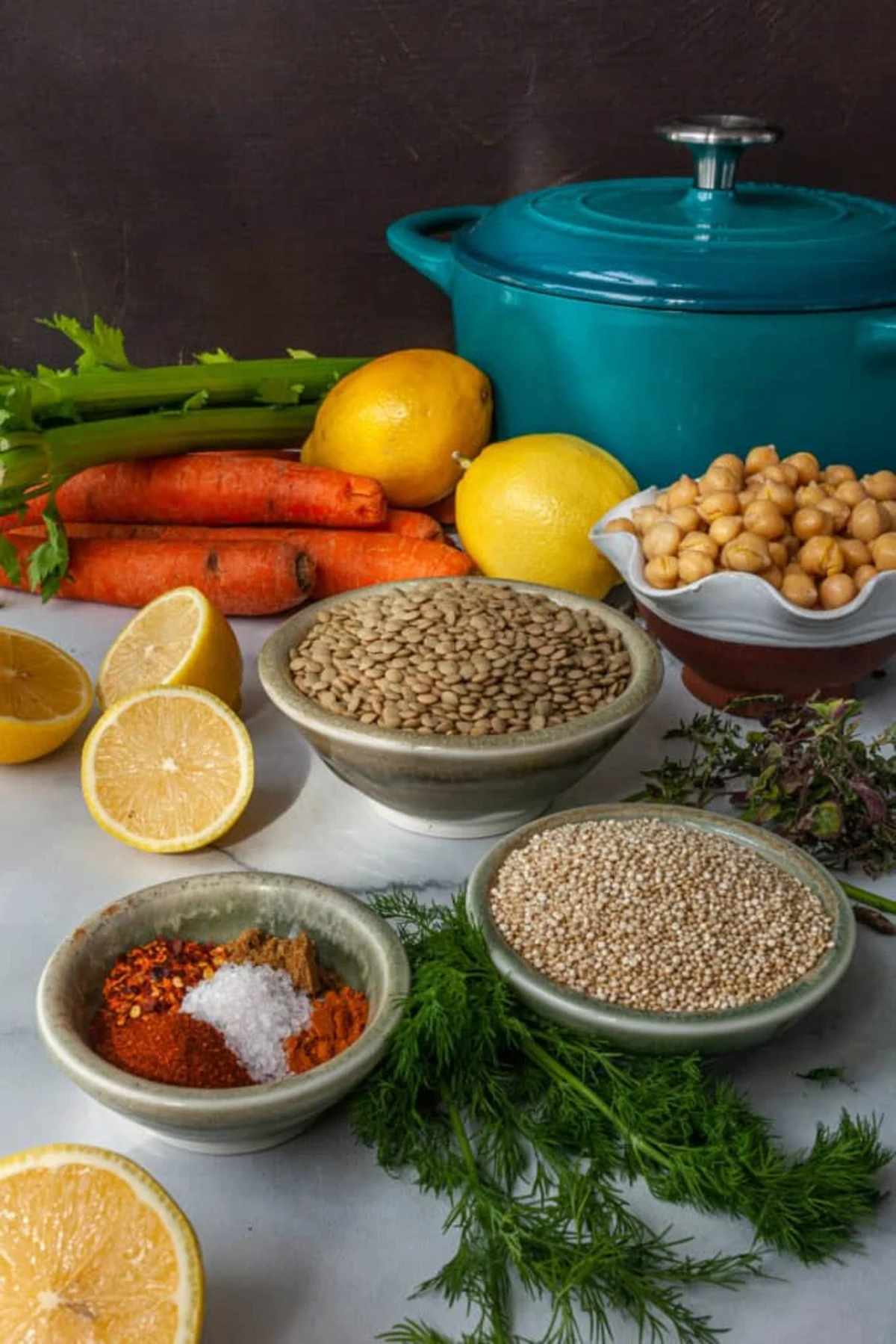 Lemony Lentil and Chickpea Soup
