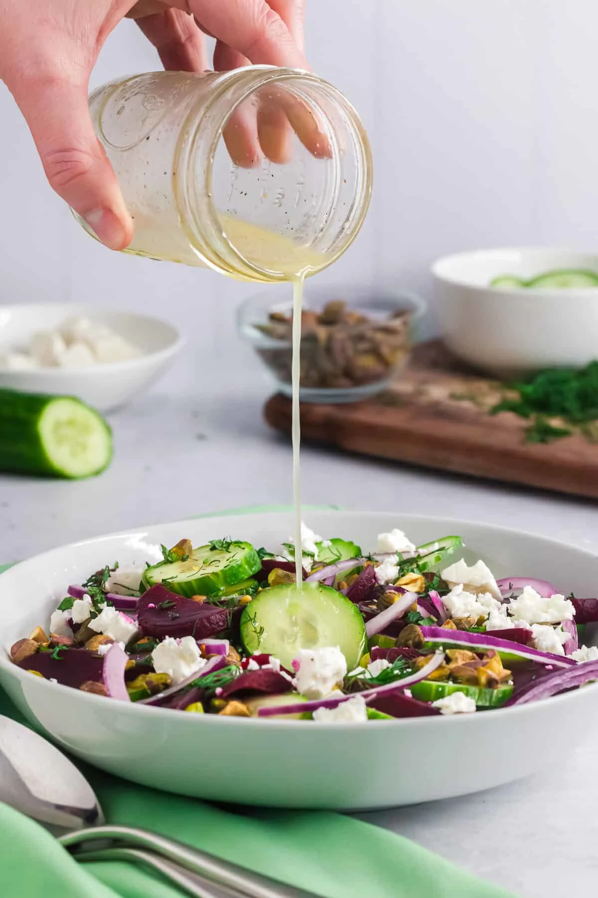 Beets and Cucumber Salad with White Beans