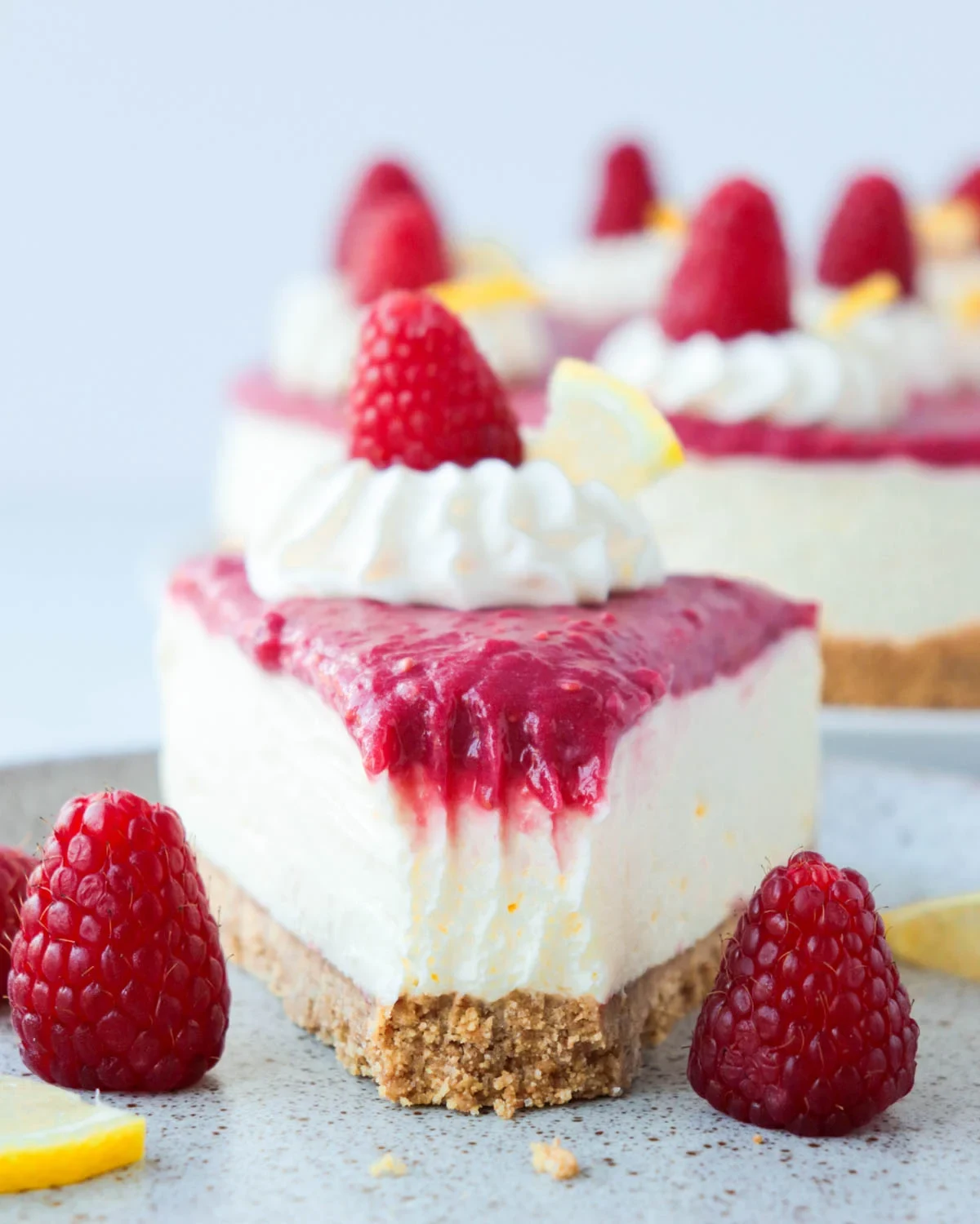 No-Bake Lemon Raspberry Cheesecake