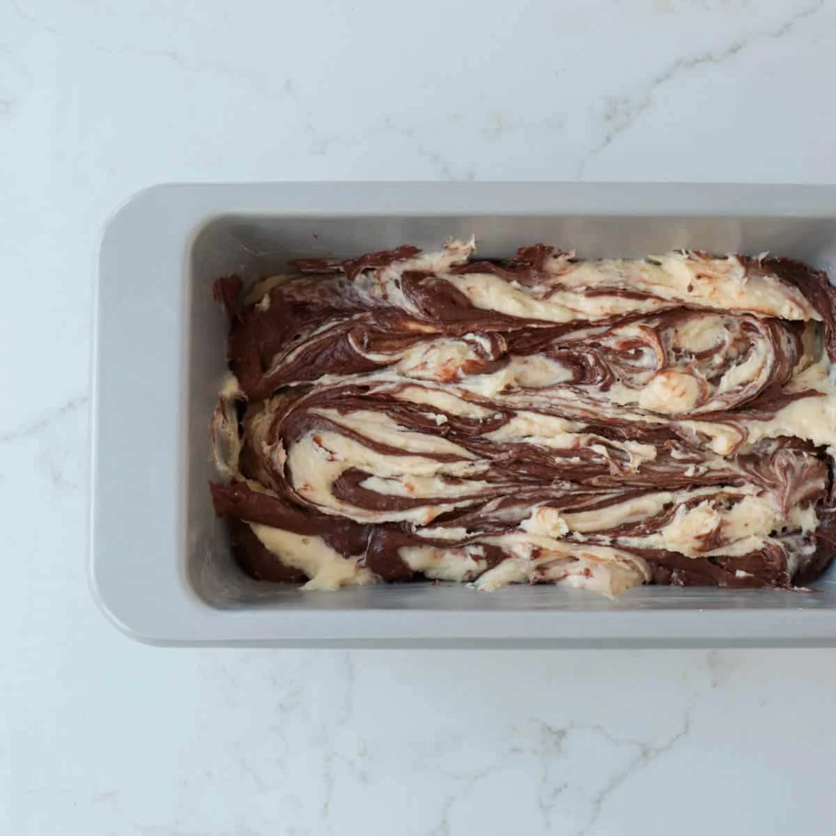 Marbled Pound Cake with Chocolate Icing
