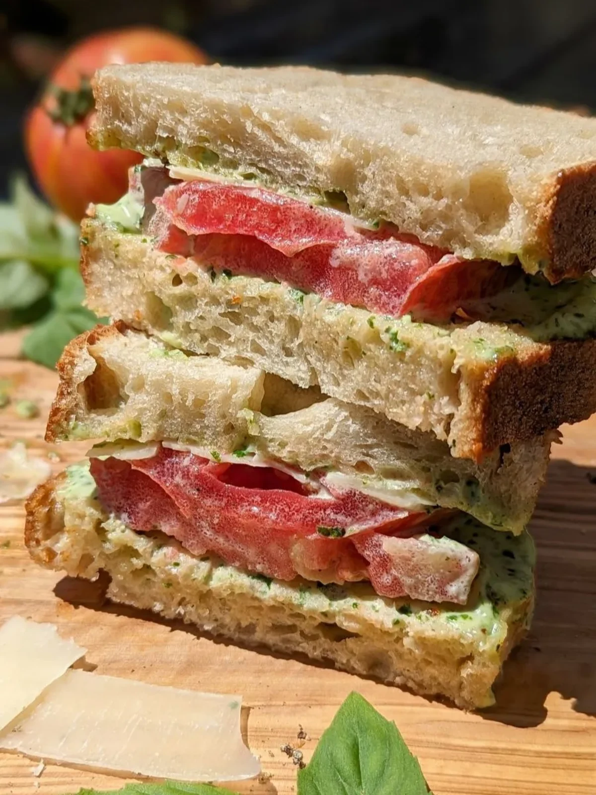 Tomato Sandwich with Basil Mayo