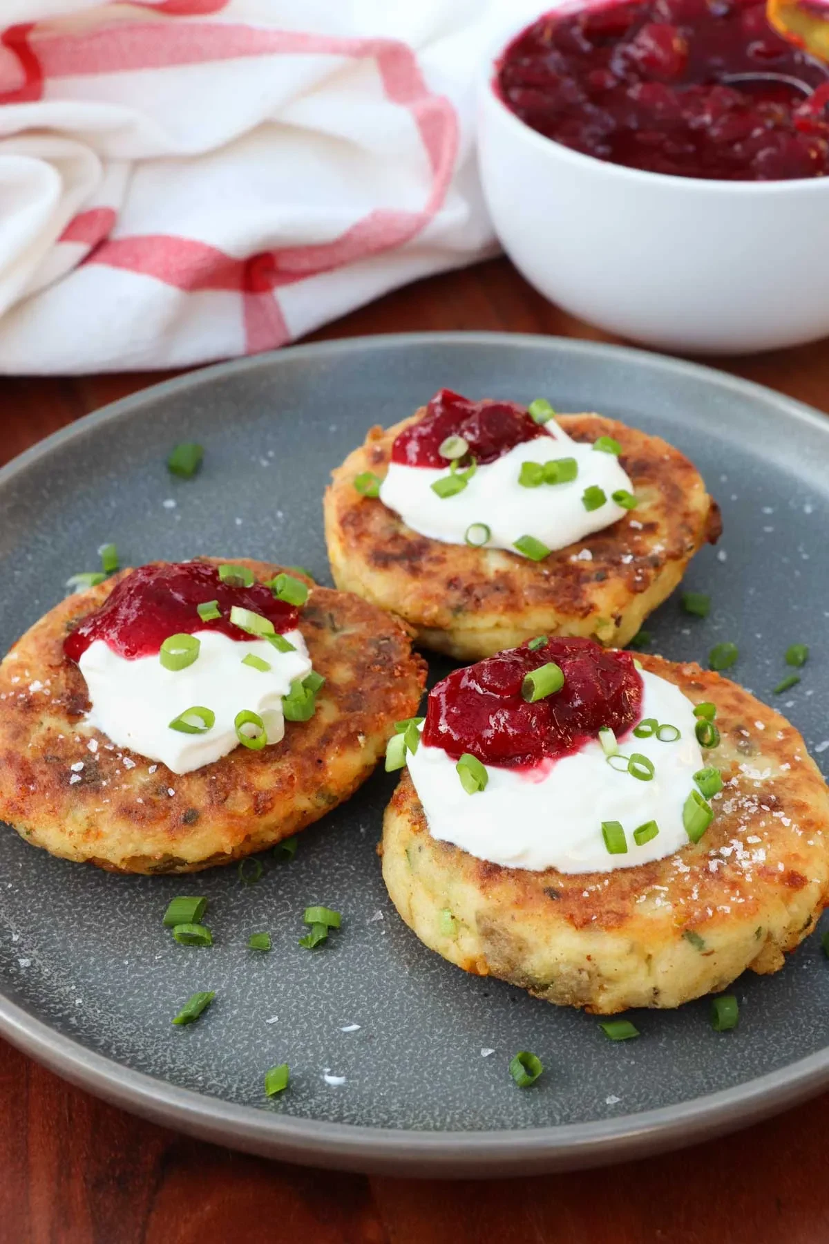 Loaded Mashed Potato Cakes with Leftover Turkey and Sides